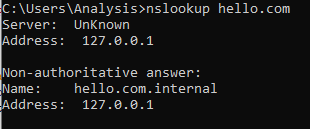 nslookup 1